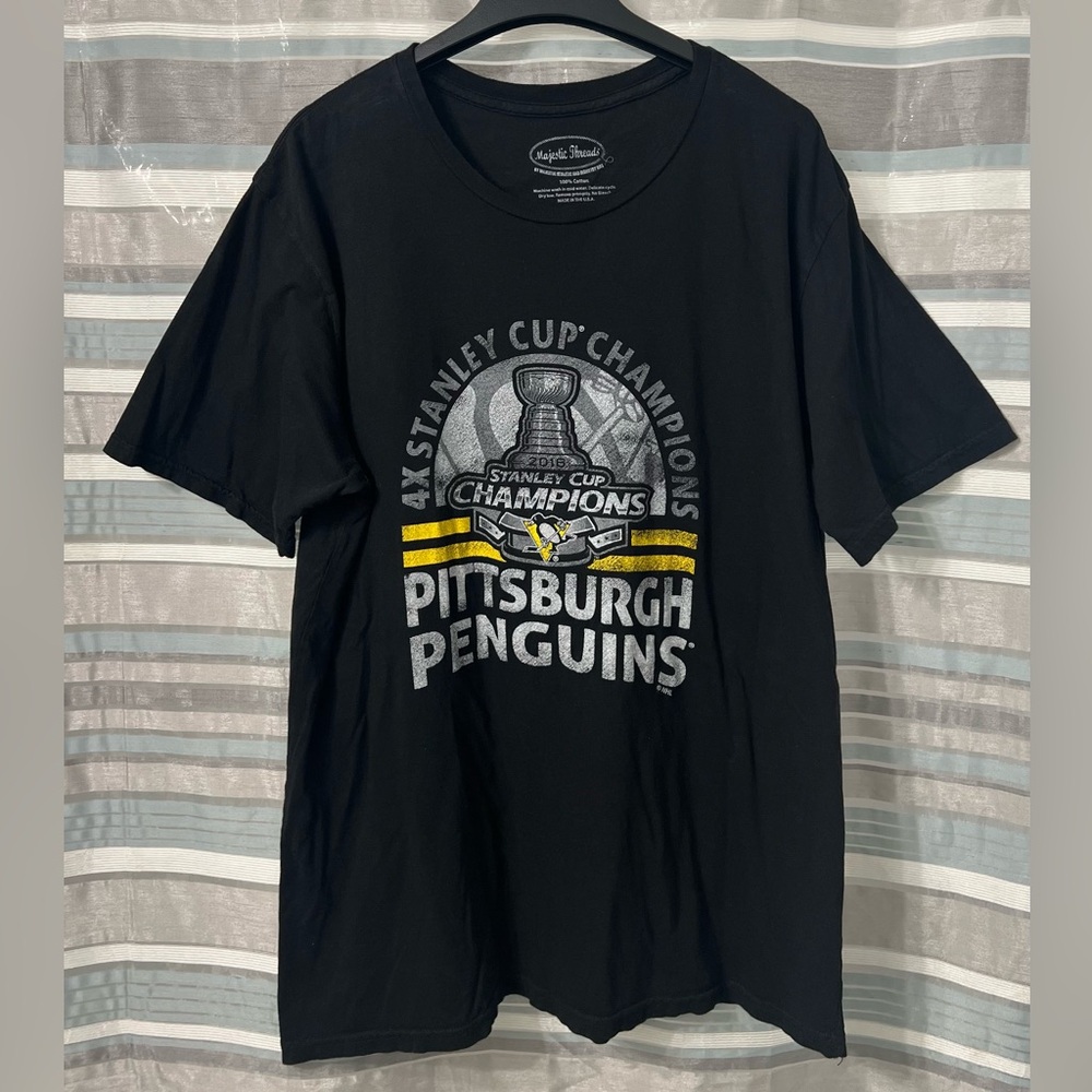 Pittsburgh Penguins NHL Stanley Cup Champions Black T-Shirt